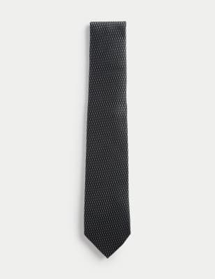 

Mens M&S Collection Geometric Pure Silk Tie - Grey Mix, Grey Mix