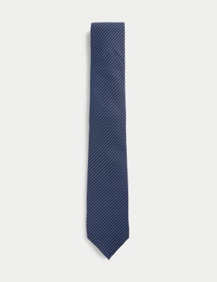 

Mens M&S Collection Slim Striped Tie - Navy, Navy