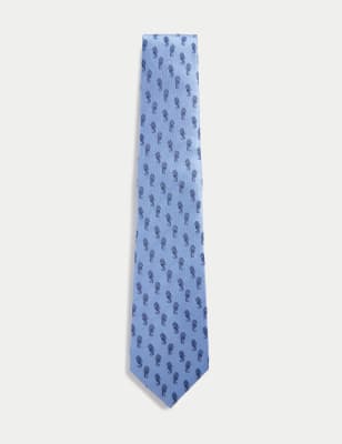 

Mens M&S Collection Seahorse Pure Silk Tie - Blue Mix, Blue Mix