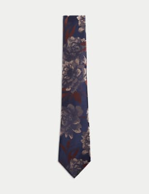 

Mens M&S Collection Floral Pure Silk Tie - Burgundy Mix, Burgundy Mix