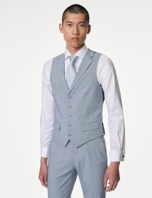 

Mens M&S Collection Stretch Waistcoat - Blue, Blue