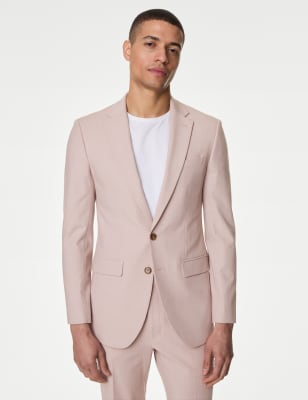 

Mens M&S Collection Slim Fit Stretch Suit Jacket - Dusty Pink, Dusty Pink