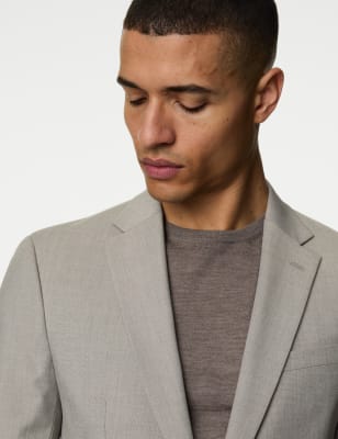 

Mens M&S Collection Slim Fit Stretch Suit Jacket - Stone, Stone