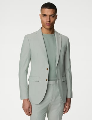 

Mens M&S Collection Slim Fit Stretch Suit Jacket - Mint, Mint