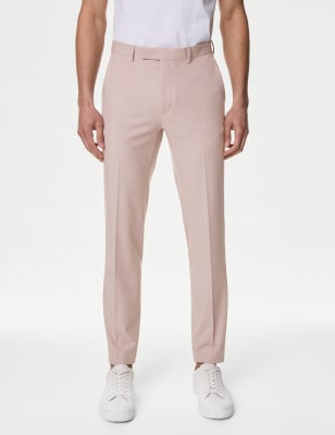 

Mens M&S Collection Slim Fit Stretch Trousers - Dusky Pink, Dusky Pink