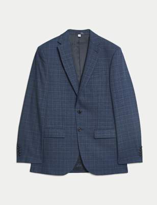 

Mens M&S Collection Slim Fit Grindle Check Suit Jacket - Navy, Navy