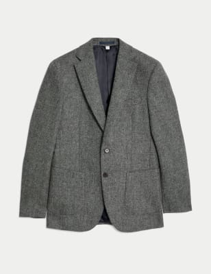 

Mens M&S Collection Pure Wool Donegal Blazer - Grey, Grey