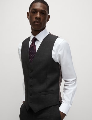 

Mens M&S SARTORIAL Regular Fit Pure Wool Waistcoat - Charcoal, Charcoal