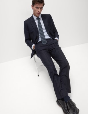 

M&S SARTORIAL Pantalón de traje regular 100% lanaMens - Navy, Navy