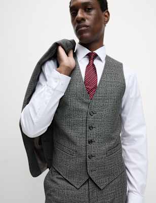 

Mens M&S SARTORIAL Pure Wool Waistcoat, Charcoal