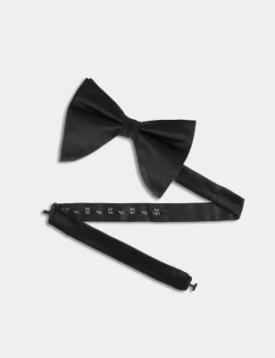 

Mens M&S SARTORIAL Pure Silk Bow Tie, Black