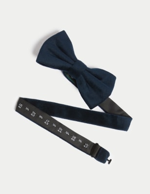 

Mens M&S Collection Velvet Bow Tie - Dark Navy, Dark Navy