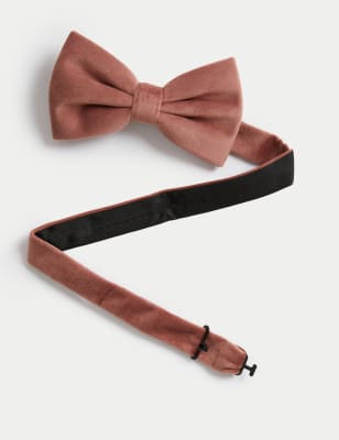 

Mens M&S Collection Velvet Bow Tie - Blush Pink, Blush Pink