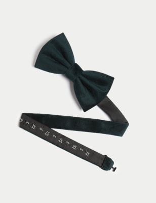 

Mens M&S Collection Velvet Bow Tie - Emerald, Emerald