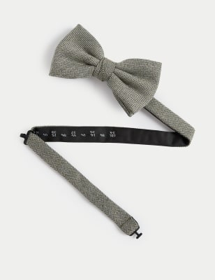 

Mens M&S Collection Herringbone Wool Blend Bow Tie - Khaki, Khaki