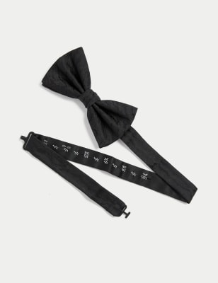 

Mens M&S Collection Textured Pure Silk Bow Tie - Black, Black