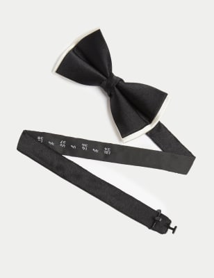 

Mens M&S Collection Fliege aus reiner Seide - Schwarz Melange, Schwarz Melange