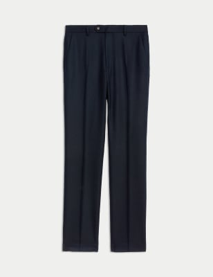 

Mens M&S Collection Slim Fit Wool Blend Herringbone Trousers - Navy, Navy