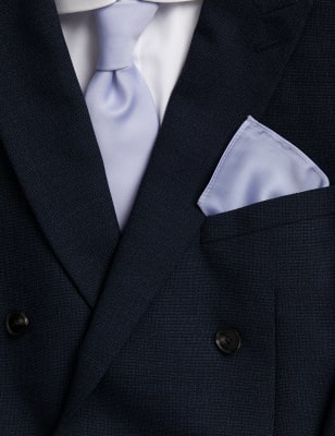 

Mens M&S Collection Slim Tie & Pocket Square Set - Pale Blue, Pale Blue