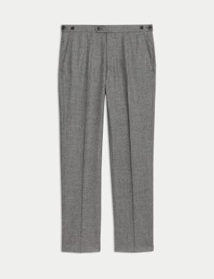 

JAEGER Mens Tailored Fit Italian Wool Rich Suit Trousers - Grey, Grey