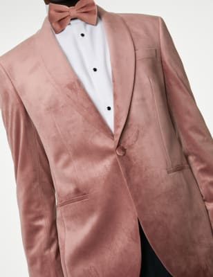 

Mens M&S Collection Schmal geschnittene Samtjacke - Pink, Pink