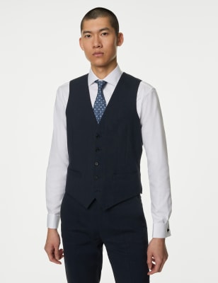 

Mens M&S Collection Italian Linen Miracle™ Waistcoat - Navy, Navy