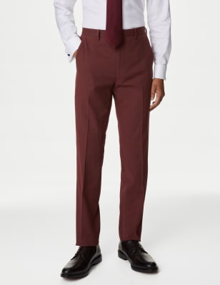 

Mens M&S Collection Tailored Fit Italian Linen Miracle™ Trousers - Burgundy, Burgundy