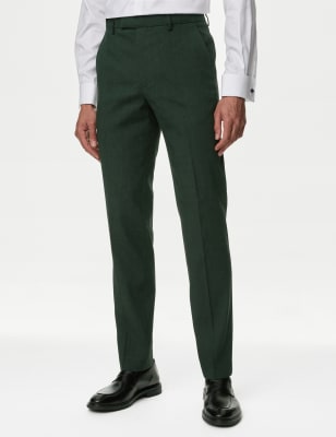 

Mens M&S Collection Tailored Fit Italian Linen Miracle™ Suit Trousers - Dark Green, Dark Green