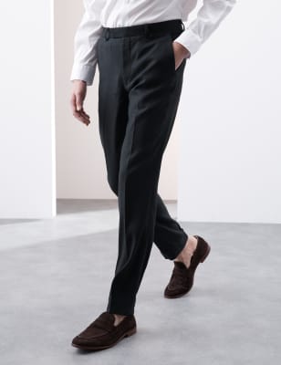 

Autograph Pantalones de ajuste regular y lino italiano Miracle™Mens - Navy, Navy