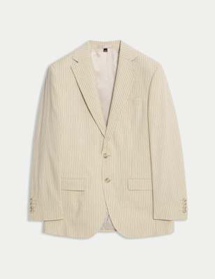 

Mens Autograph Tailored Fit Linen Rich Jacket - Stone, Stone