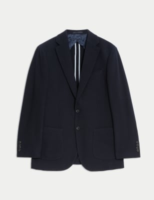 

JAEGER Mens Tailored Fit Italian Wool Rich Twill Blazer - Dark Navy, Dark Navy