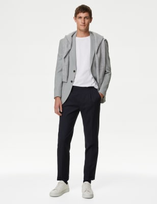 

M&S Collection Textured Jersey Jacket with Stretch - Light Grey, Light Grey