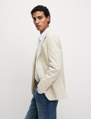 

Mens M&S Collection Blazer aus Seersucker mit hohem Baumwollanteil - Neutral, Neutral