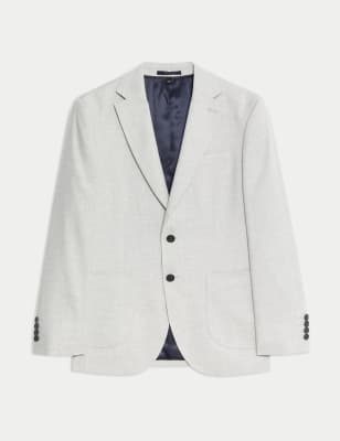 

Mens Autograph Tailored Fit Linen Blend Twill Blazer - Grey, Grey