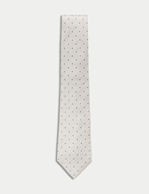 

Mens M&S SARTORIAL Pure Silk Polka Dot Tie - Champagne, Champagne