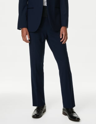 

Mens Autograph Tailored Fit Wool Blend Tuxedo Trousers - Navy, Navy