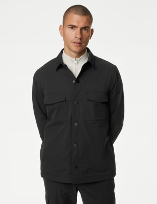 

Mens M&S X ENGLAND COLLECTION Performance Overshirt - Black, Black