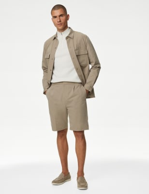 

Mens M&S X ENGLAND COLLECTION Performance Single Pleat Shorts - Neutral, Neutral