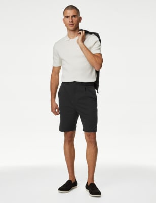 

M&S X ENGLAND COLLECTION Pantalón corto de pliegue único de rendimientoMens - Black, Black