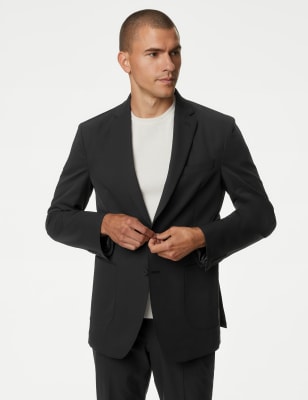 

Mens M&S X ENGLAND COLLECTION Performance Single Breasted Blazer - Black, Black