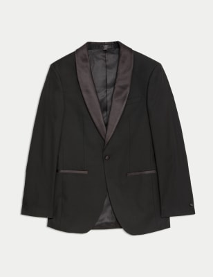 

Mens M&S Collection Slim Fit Shawl Collar Stretch Tuxedo Jacket - Black, Black