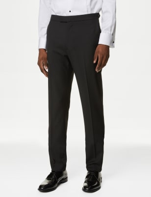 

Mens M&S Collection Slim Fit Stretch Tuxedo Trousers - Black, Black