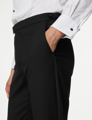 

Mens M&S Collection Regular Fit Stretch Tuxedo Trousers - Black, Black