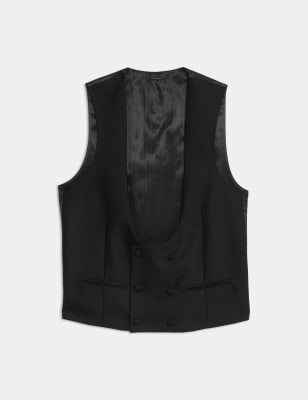 

Mens M&S SARTORIAL British Pure Wool Double Breasted Waistcoat - Black, Black