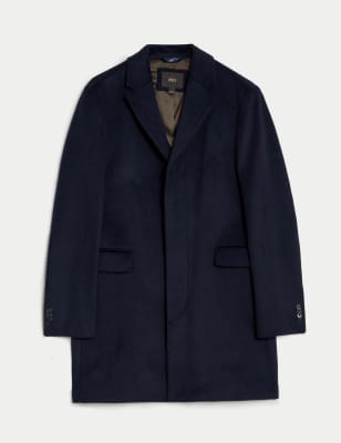 

Mens M&S Collection Wool Blend Revere Coat - Navy, Navy