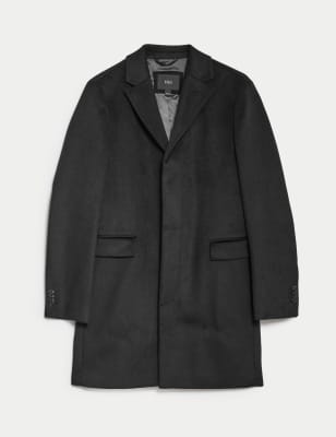 

Mens M&S Collection Wool Blend Revere Coat - Black, Black