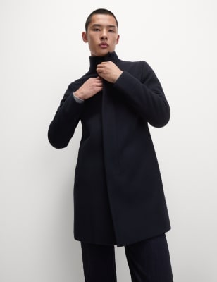 

Mens M&S Collection Funnel Neck Coat - Dark Navy, Dark Navy