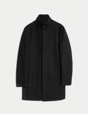 

Mens M&S Collection Funnel Neck Coat - Black, Black