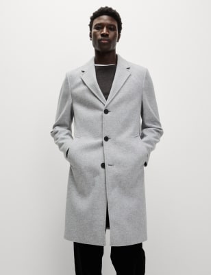 

Mens M&S Collection Revere Coat - Light Grey, Light Grey