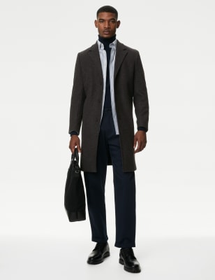 

Mens M&S Collection Mantel mit Reverskragen - Charcoal, Charcoal